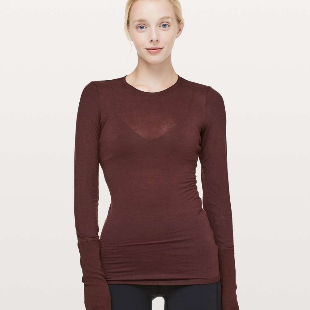 Lululemon Principal Dancer Long Sleeve, Maroon 4